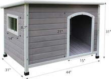 Load image into Gallery viewer, Cute Wooden Dog House - 33.4&quot; Weatherproof Outdoor Pet Home w/ Door