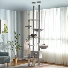 Load image into Gallery viewer, Cat Tree Tower 6 Tiers, 82-108&quot; Tall - Floor to Ceiling Cat Tree, Fits 7-9 Ft Ceilings with Scratching