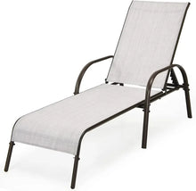 Load image into Gallery viewer, &quot;Sturdy Steel Outdoor Recliner with 5 Adjustable Backrests - Perfect Beach Chair