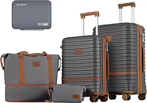 Expandable Travel Luggage Set - 3 Piece Suitcases with Spinner Wheels, TSA Lock