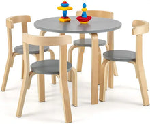 Load image into Gallery viewer, Toddler Table and 4 Chair Set, 5-Piece Wooden Activity Furniture for Kids