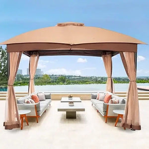 Waterproof 10x10 Canopy Tent w/ Screen | Outdoor Gazebo, Heavy Duty Steel