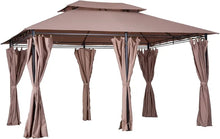 Load image into Gallery viewer, Outdoor Gazebo Canopy Tent - 10x13 FT Steel Frame, Vented Roof, Curtains, Garden