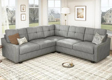 Load image into Gallery viewer, &quot;Versatile L-Shaped Corner Sofa - Convertible 4-Seater for Small Spaces, Modern Design