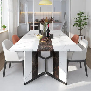 "71-Inch Dining Table for 8, Waterproof Wooden Top, Adjustable Legs - Family Set