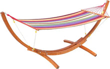 Load image into Gallery viewer, &quot;Heavy Duty Wooden Hammock with Stand - Rainbow Bed for Single Person, Patio/Backyard