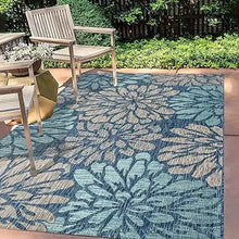 Load image into Gallery viewer, Modern Floral Weave Indoor/Outdoor Rug - Textured, Easy Cleaning, Non-Shedding