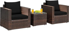 Load image into Gallery viewer, &quot;Outdoor Rattan Sofa Set: Washable Cushions &amp; Tempered Glass Tabletop, 4-Piece