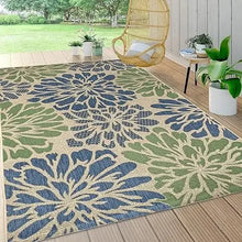 Load image into Gallery viewer, Modern Floral Weave Indoor/Outdoor Rug - Textured, Easy Cleaning, Non-Shedding