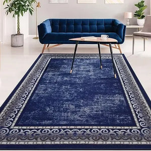 Large 7'10" x 10' Indoor/Outdoor Rug | 8x10 Low Pile Carpet with Rubber Backing