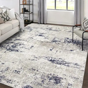 Large 9x12 Modern Abstract Washable Rug – Soft, Anti-Slip Carpet for Dining & Bedroom