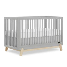 Load image into Gallery viewer, 5-in-1 Pebble Grey Oak Convertible Crib, Greenguard Gold Certified, Sustainable Pinewood