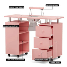 Load image into Gallery viewer, Manicure Table Nail Beauty Station | Electric Downdraft Vent for Nail Tech