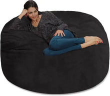 Load image into Gallery viewer, 5 Ft Memory Foam Bean Bag Chair | Folds Into Recliner w/ Soft Faux Fur Cover