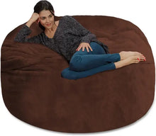 Load image into Gallery viewer, 5 Ft Memory Foam Bean Bag Chair | Folds Into Recliner w/ Soft Faux Fur Cover