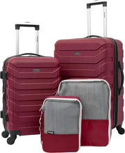 Load image into Gallery viewer, Red Elysium 4-Piece Luggage and Packing Cubes Travel Set