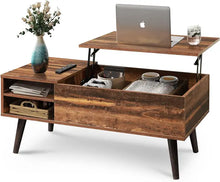 Load image into Gallery viewer, Wood Lift-Top Coffee Table - Hidden Compartment, Adjustable Shelf, Dining Table