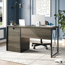 Load image into Gallery viewer, Home Office Desk - Industrial Style with Storage, Keyboard Tray, File Drawer