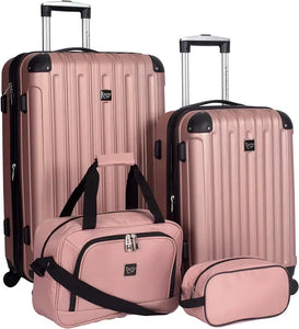 Expandable Midtown 4-Piece Luggage Travel Set - Rose Gold