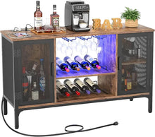 Load image into Gallery viewer, Premium Wine Bar Cabinet - Illuminated Storage &amp; Shelving for Bars &amp; Displays