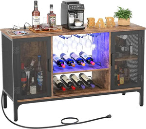 Premium Wine Bar Cabinet - Illuminated Storage & Shelving for Bars & Displays