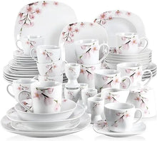 Load image into Gallery viewer, &quot;50-Piece Porcelain Tableware Set: Dinner Plates, Bowls, Egg Cups &amp; More