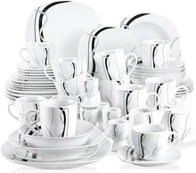 Load image into Gallery viewer, &quot;50-Piece Porcelain Tableware Set: Dinner Plates, Bowls, Egg Cups &amp; More