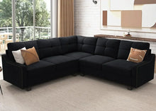 Load image into Gallery viewer, &quot;Versatile L-Shaped Corner Sofa - Convertible 4-Seater for Small Spaces, Modern Design