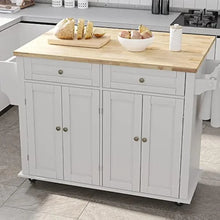 Load image into Gallery viewer, Versatile Kitchen Cart with Drop Leaf - Mobile Kitchen Cart on Casters with Storage Cabinet