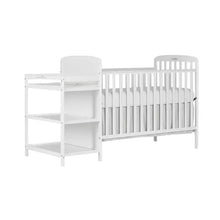 Load image into Gallery viewer, Full-Size White 4-in-1 Crib and Changing Table Combo for Nursery