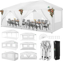 Load image into Gallery viewer, 10x20 Pop Up Canopy with 6 Sidewalls Waterproof UPF 50+ Portable Event Shelter Gazebo