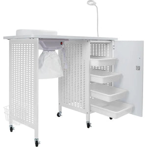 Manicure Nail Table - Mobile Nail Station with Built-In Dust Collector