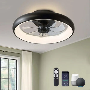 Smart Low Profile Ceiling Fan with Lights and Remote - 6 Wind Speeds