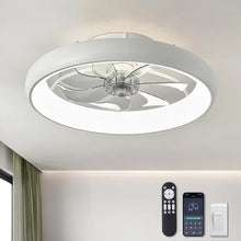 Load image into Gallery viewer, Smart Low Profile Ceiling Fan with Lights and Remote - 6 Wind Speeds