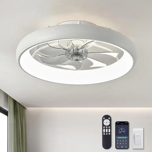 Smart Low Profile Ceiling Fan with Lights and Remote - 6 Wind Speeds