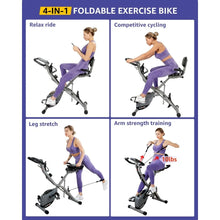 Load image into Gallery viewer, Foldable Indoor Cycling Bike for Home Workout - 4-in-1 Design, 330lb Capacity, 16 Mag Resistance