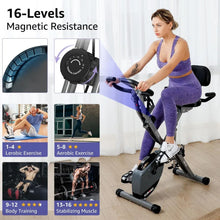 Load image into Gallery viewer, Foldable Indoor Cycling Bike for Home Workout - 4-in-1 Design, 330lb Capacity, 16 Mag Resistance