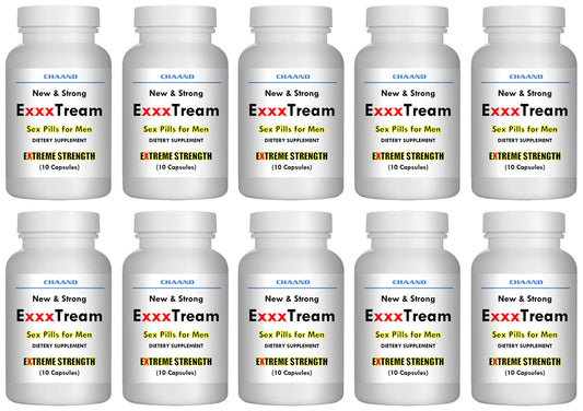 ExxxTREAM AMAZING SEX PILLS FOR MEN - BRAND NEW - Extreme Hard Erection 10x Bottles