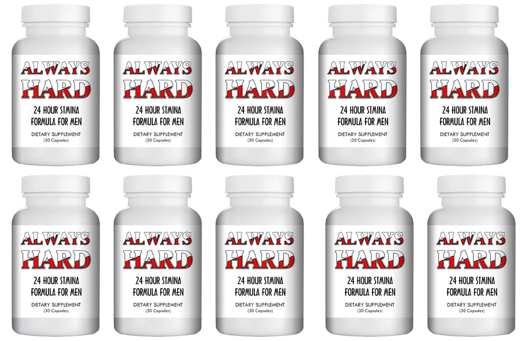 ALWAYS HARD - SEX PILLS FOR MEN - BE READY 24x7 - NATURAL DIETARY SUPPLEMENT 300 Pills, 10x Bottles