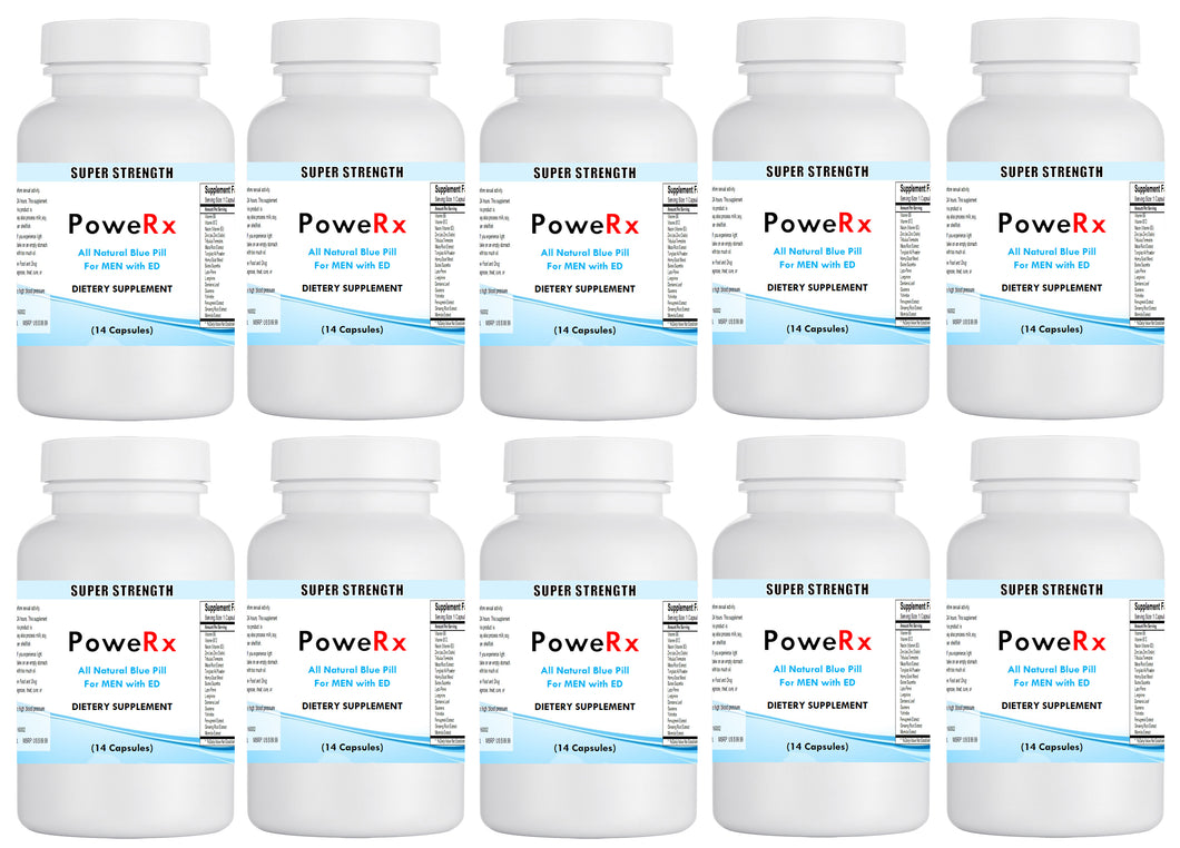 PoweRX Pills Bottle Male Delay Men Libido Enhancement Strong Sex Hard Erection 10x Bottle