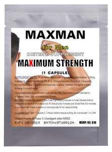MAXMAN - 5x Male Enhancement Strong Hard Long Erection Penis Size Libido Booster Sex Pills