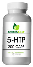 Load image into Gallery viewer, 5-HTP 200mg Serving Big Bottle 120 Capsules Greeen Leaf