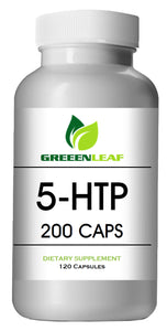 5-HTP 200mg Serving Big Bottle 120 Capsules Greeen Leaf