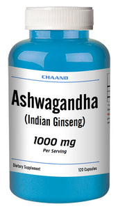 Ashwagandha Indian Ginseng 1000mg High Potency Big Bottle 120 Capsules CH