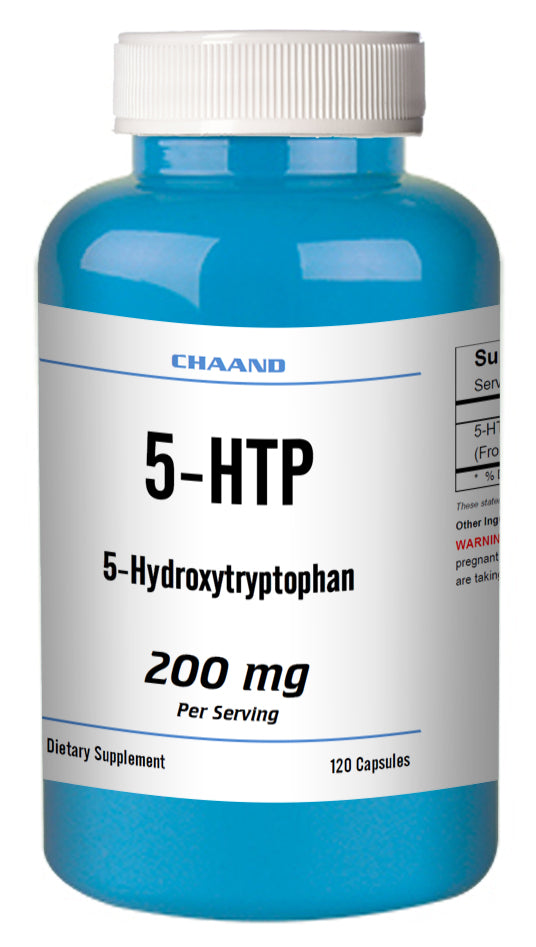 5-HTP 200mg Big Bottle 120 Capsules Weight Management Mood Serotonin Gluten FREE Chaand