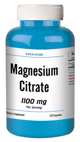 Magnesium Citrate 1100mg Serving Pure 120 Capsules Big Bottle CH