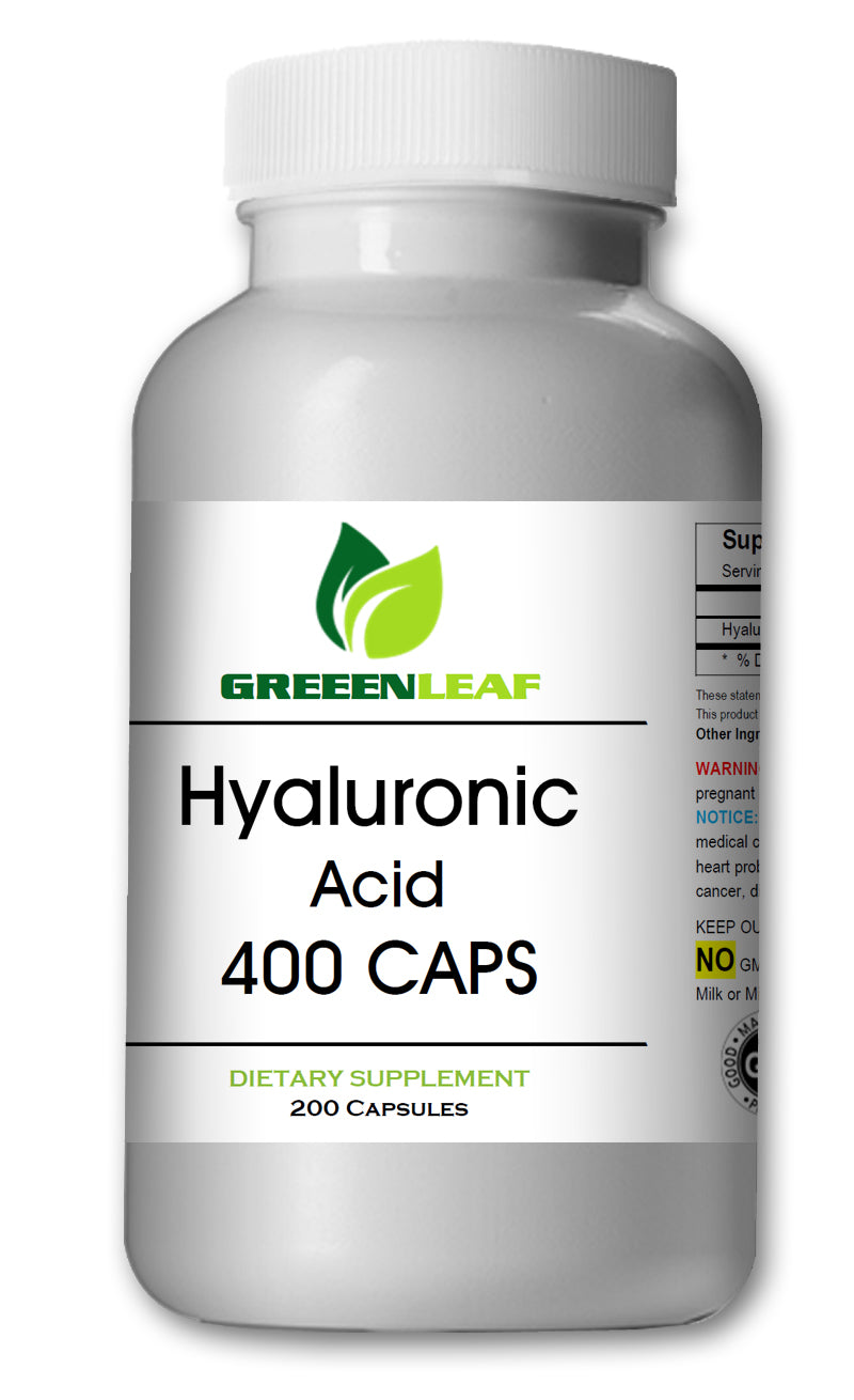 Hyaluronic Acid 400mg Serving 200 Capsules 1.1 Million Dalton Big Bottle GL