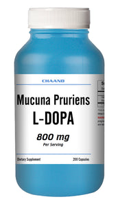 Mucuna Pruriens 800mg Natural L-DOPA 20% BEST DEAL 200 Capsules Velvet Bean CH