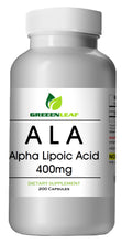 Load image into Gallery viewer, ALA Alpha Lipoic Acid 400mg CAPS Extreme Strength Big Bottle 200 Capsules GL