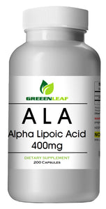 ALA Alpha Lipoic Acid 400mg CAPS Extreme Strength Big Bottle 200 Capsules GL